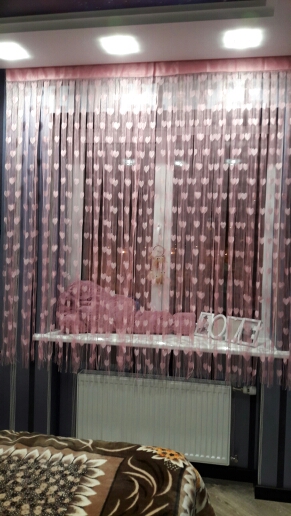 Cute Heart Line Tassel String Door Curtain Window Room Divider Curtain Valance