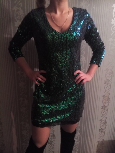 Autumn Winter Sequined Dress Women 2017 Special Occasion Bodycon Dress Party Dresses Long Sleeve Mini Dress Green Vestidos
