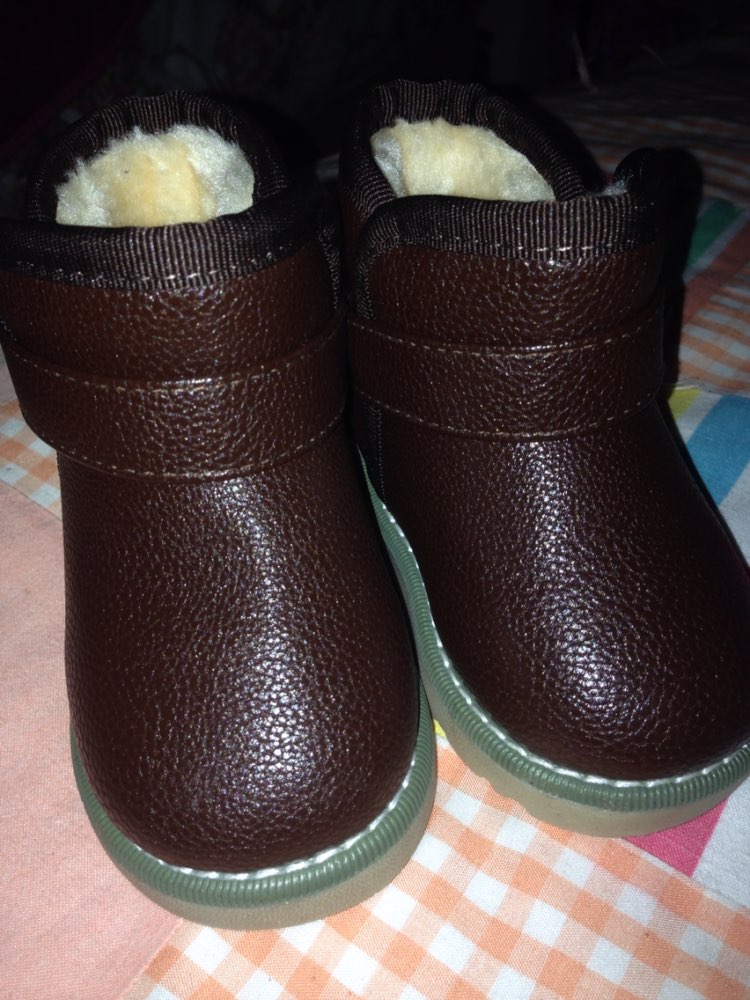 2016 New Winter for child kid girl boy snow boots comfort thick antislip short boots elastic band leather cotton-padded shoes