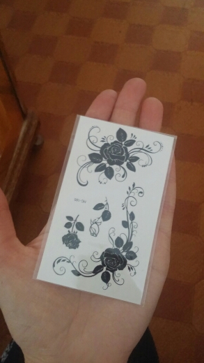 HC1185 Women Sexy Finger Flash Fake Tattoo Stickers Black White Flowers Rose Design Water Transfer Temporary Tattoo Sticker
