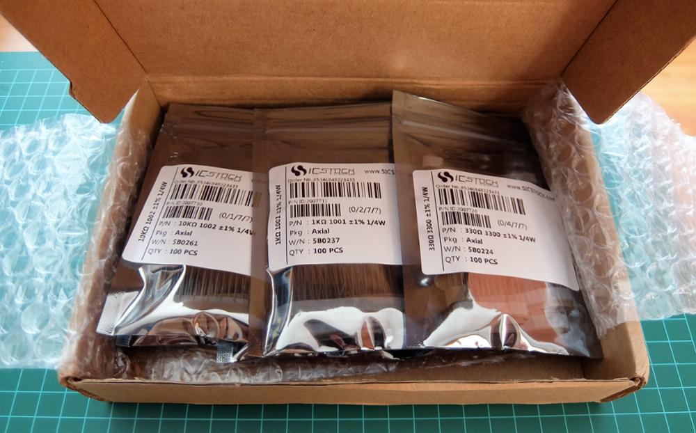 1LOT=100PCS Metal Film Axial Resistors 1Kohm 1001 1% 1/4W 1000ohm 0.25W Wattage1/4W electronic components china