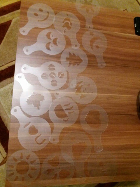 DealsOcean 16Pcs  Mold Coffee Milk Cake Cupcake Stencil Template Coffee Barista Cappuccino Template Strew Pad Duster Spray Tools