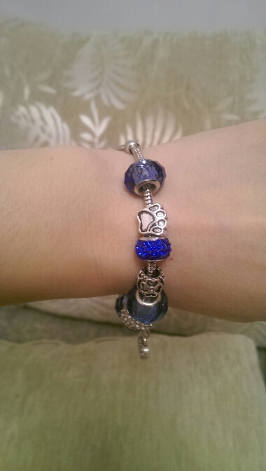2016 Fashion Silver Plated Bracelets & Bangles Crystal Murano Beads Charm Bracelets For Women Valentine's Day Gift SBR150056