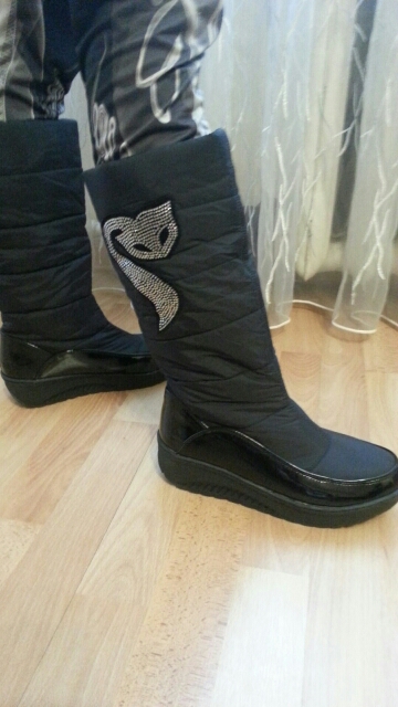 2016 new winter Russia keep warm snow boots Waterproof shoes platform down winter boots Rhinestone half knee high boots SBT3335