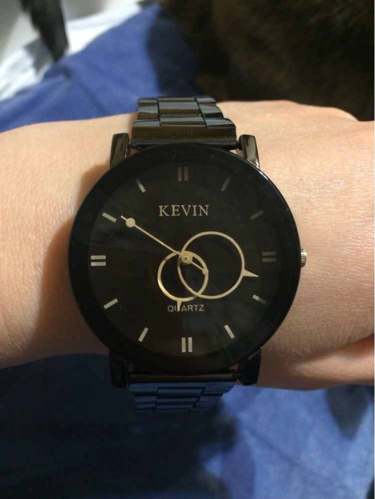 KEVIN New Design Women Watches Fashion Black Round Dial Stainless Steel Band Quartz Wrist Watch Mens Gifts relogios feminino