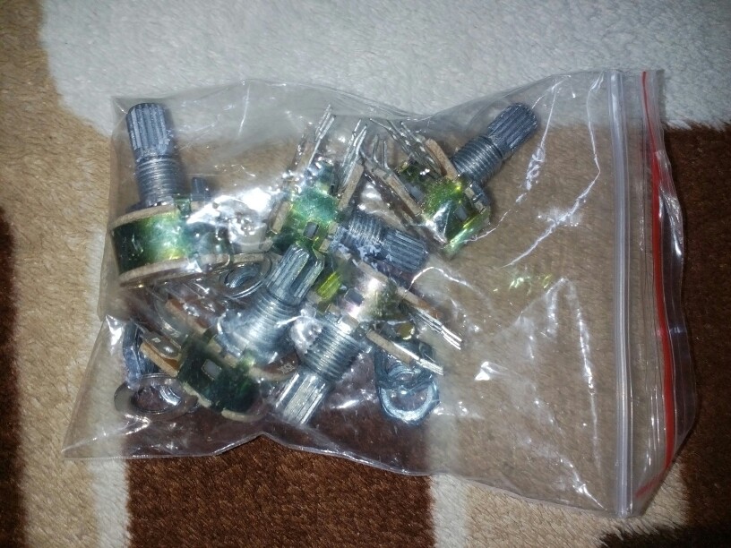D0135 5pcs Dual Stereo Potentiometer Pot B50K 50K Ohm R  Linear shaft 15mm 15 shaft =15 6Pin Shaft WH148 Amplifier
