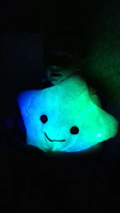 Hot 35*38cm Kawaii Star Pillow Color Change Luminous Pillow with Led Light Soft Stuffed Animals Doll Toys for Children