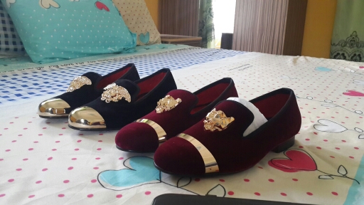 New fashion men party and wedding handmade loafers men velvet shoes with PP tiger and gold buckle men dress shoe men's flats