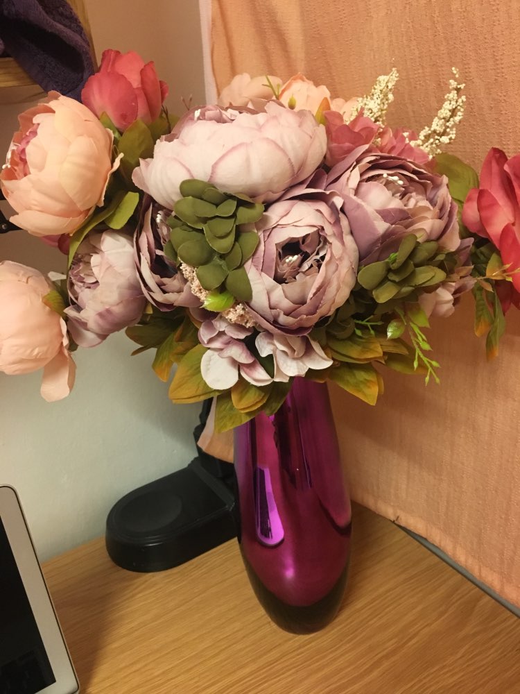 Vintage Silk Flower European 1 Bouquet Artificial Flowers Fall Vivid Peony Fake Leaf Wedding Home Party Decoration 13 Branches