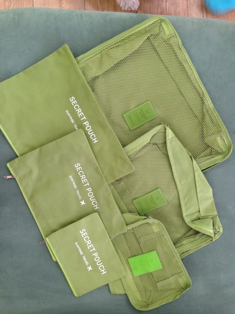 Nylon Packing Cube Travel Bag System Durable 6 Pieces One Set Large Capacity Of Unisex Clothing Sorting Organize Bag