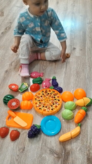 24 Pcs/ Set Plastic Fruit Vegetable Kitchen Cutting Toys Early Development and Education Toy for Baby Kids Children