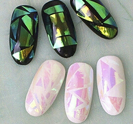 10cm explosion models Symphony irregular broken glass nail stickers nail Aurora platinum paper mirror glass paper1