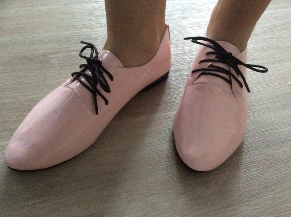 Patent Leather Red Color Women Flat Shoes Plus Size New Casual Lace up Candy Colors Student Shoes Super Soft  Women Flat Shoes