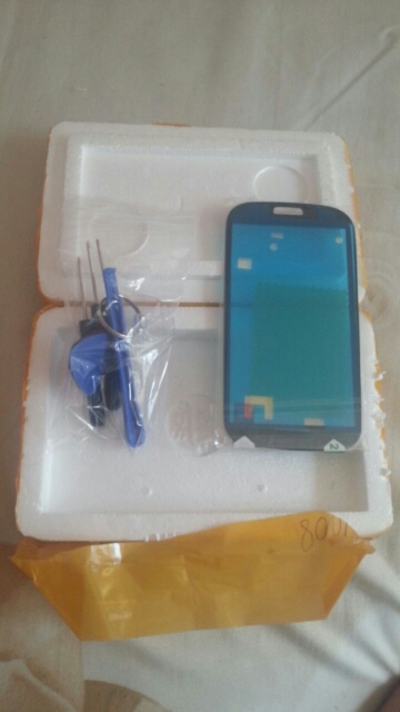 High Quality Blue Replacement Outer Front Screen Glass Lens For Samsung Galaxy S3 I9300 I747 L710 T999 +Adhesive+Tools With Logo