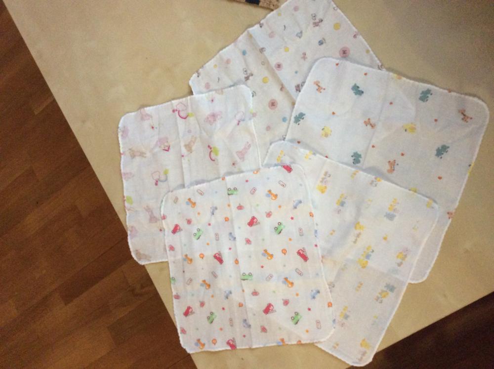 5pcs 100% Cotton Gauze Newborn Baby Infant Cartoon Face Hand Bathing Towel Bibs 31*31cm Feeding Square Towels Handkerchief
