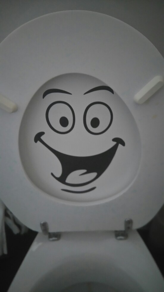Smile face Toilet stickers diy personalized furniture decoration wall decals fridge washing machine sticker Bathroom Car Gift