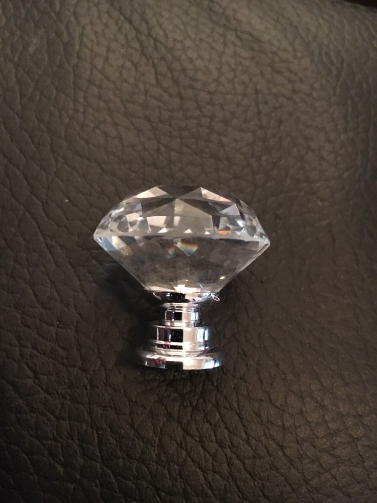 1pack/10 Pcs 30mm Diamond Shape Crystal Glass Drawer Cabinet Knobs and Pull Handles Kitchen Door Wardrobe Hardware