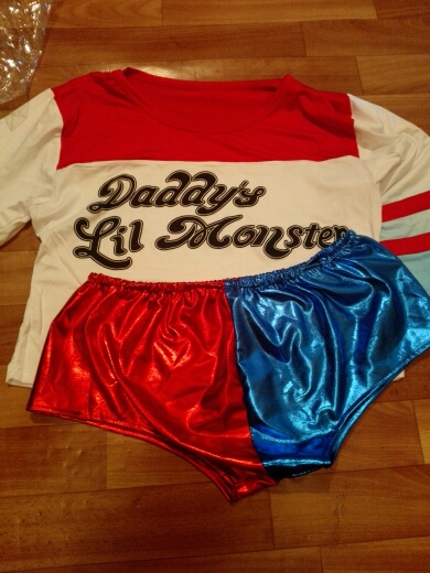 Batman Harley Quinn Daddy's Lil Shirt Costume Cosplay Tops T Shirt Daddy's Lil Monster T-Shirt Joker Cosplay