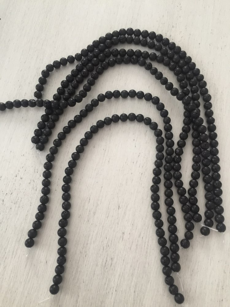 T&L DIY NATURAL STONE Lava BEADS AA+ Charms Round Jewelry BEADS 15" Strand 4 6 8 10 12 14MM Natural Stone Beads Making Berloque