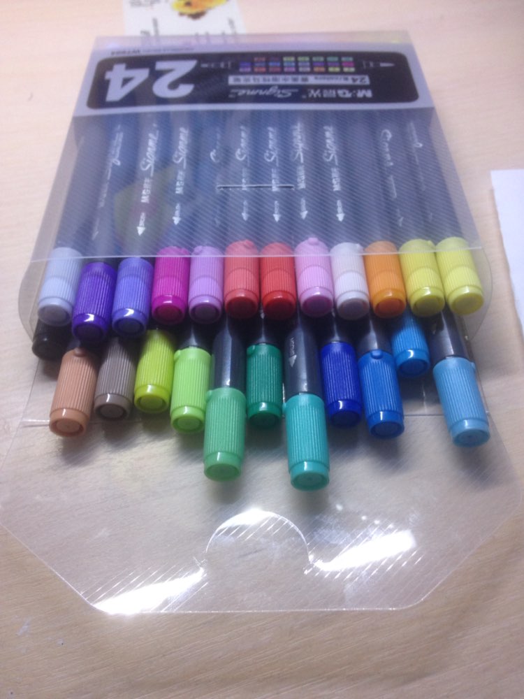 Art and Graphic Drawing Manga Water Based Ink Twin Tip Brushand Fine Tip Sketch Marker Pen 12 18 24 Colors /SET Brush Pen