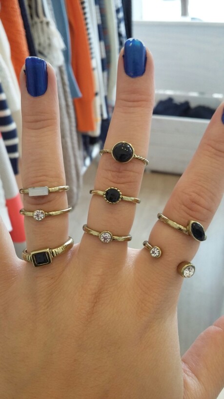Fashion Style Above The Knuckle Ring Midi Rings Set For Women 2016 HOT Sale 8pcs/set Black Mosaic Cheap CZ Diamond-Jewelry ZIKA