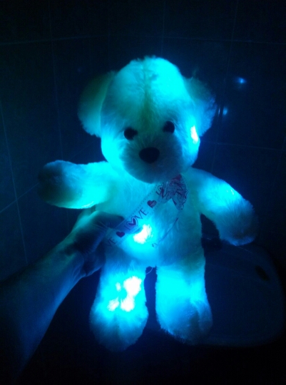 Romantic Colorful Flashing LED Night Light Luminous Stuffed Plush Toys Teddy Bear Doll Lovely Gifts for Kids and Friends YZT0148
