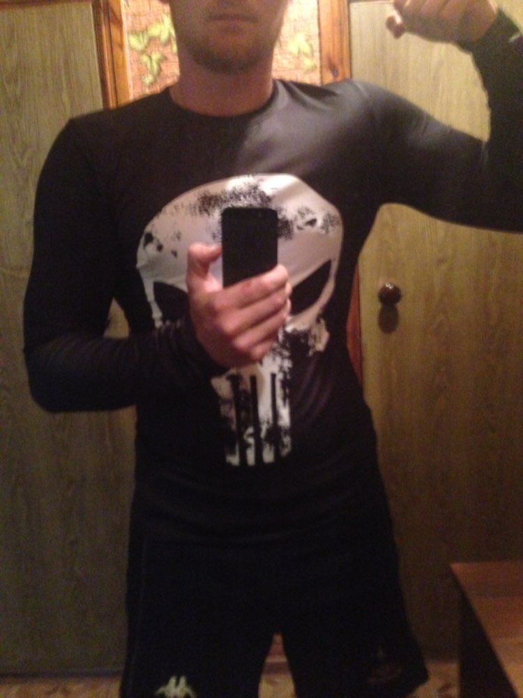 2016 Fashion Superhero Anime T Shirts Punisher Superman T Shirt Men Fitness Compression Shirt Tights Crossfit Brand Clothing