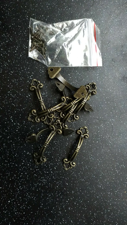 10pcs KAK Handles Knobs Pendants Flowers For Drawer Wooden Jewelry Box Furniture Hardware Bronze Tone Handle Cabinet Pulls