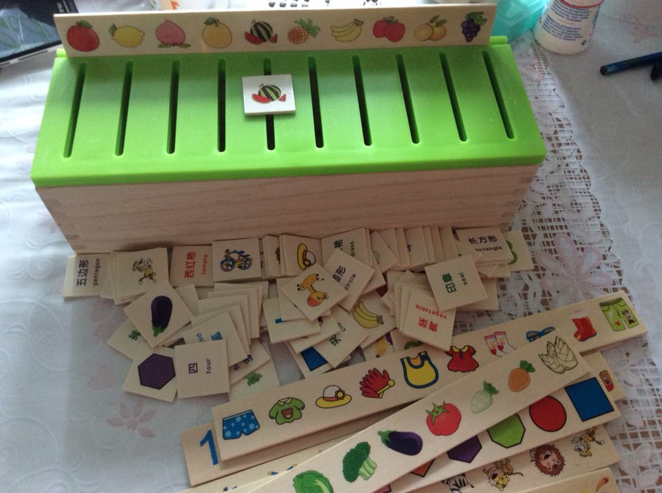 Montessori Educational Wooden Game Recognition Toy Baby Kids Early Learning Classification Box Toys for Children Math Toys