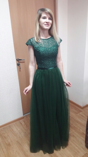 Green Evening Dress 2017 New Arrive Lace Tulle A-line Formal Longo Robe De Soiree Party Dress