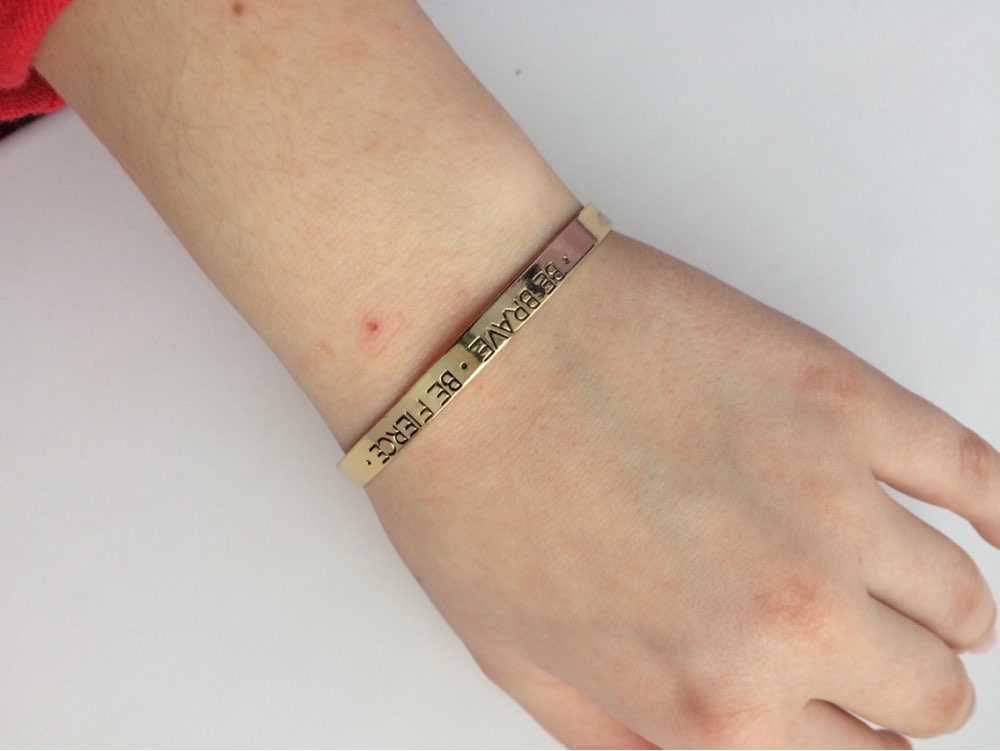 Fashion accessories jewelry brave letter wish design cuff bangle lovers' gift B3401