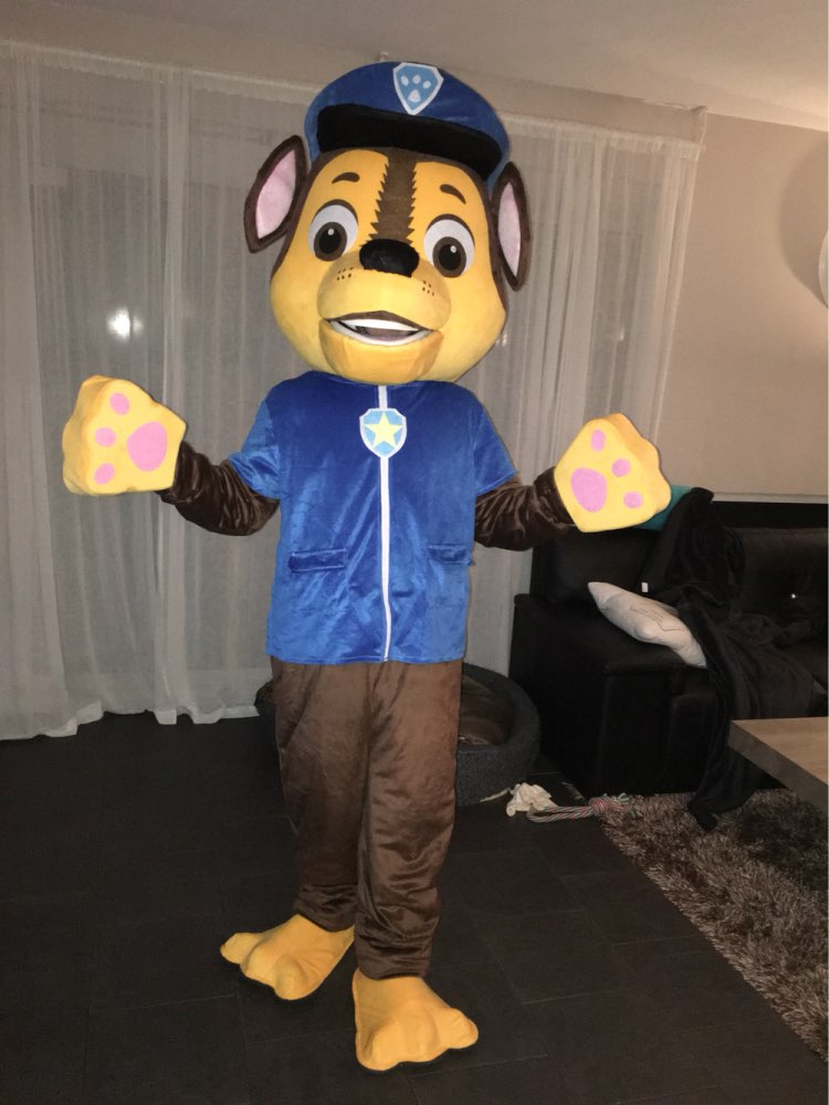 High quality 2016 New Arrival Adult Minions Patrol Dog Mascot Costume Fancy Dress Suit Cartoon Mascot Chase the mascot costume