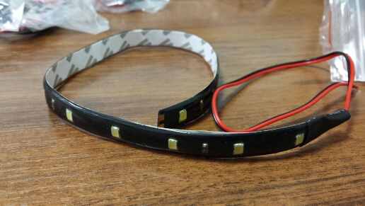 1pc 30cm 12V 15 LED Car Auto Motorcycle Strip Lamp Flexible Light Free Shipping