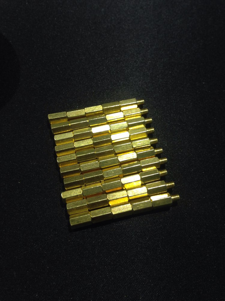 CSS M3 Male x M3 Female 8mm Long Hexagonal Brass PCB Standoffs Spacers 50 Pcs