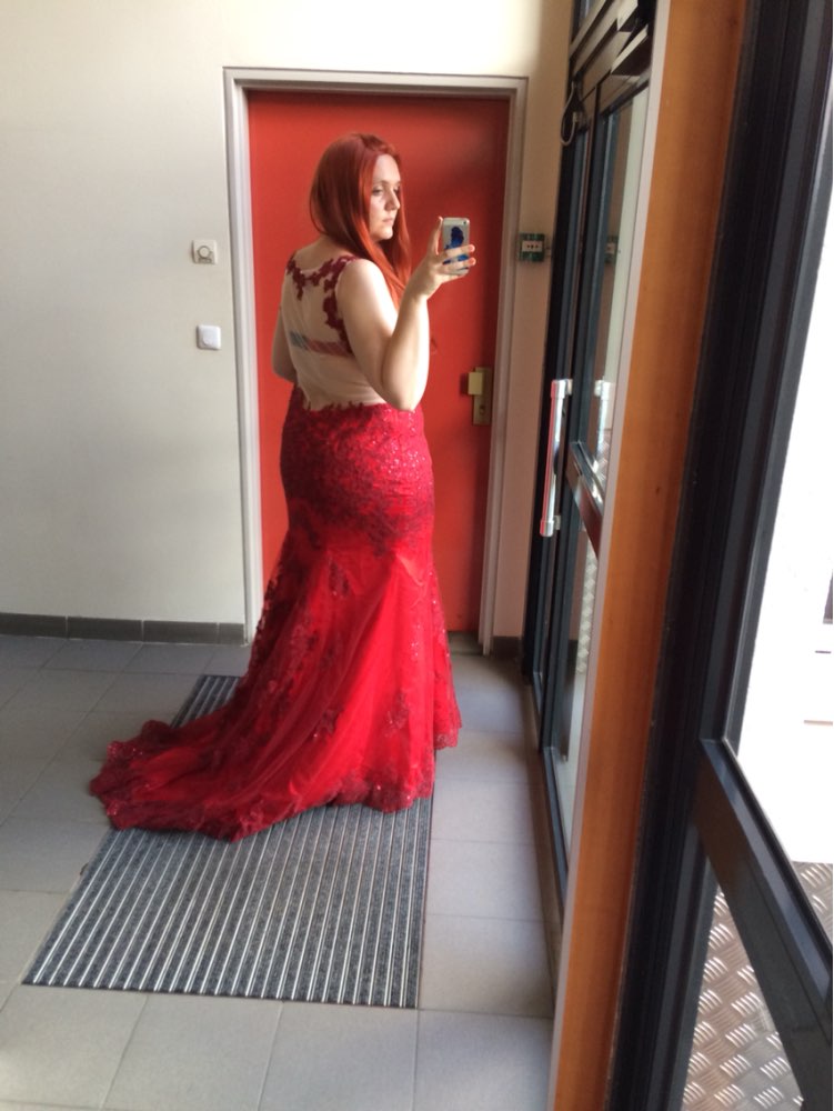 Red Mermaid Dresses Long Evening Dress 2017 New Arrival Formal Dresses Glamorous Backless Appliques Court Train Robe De Soiree