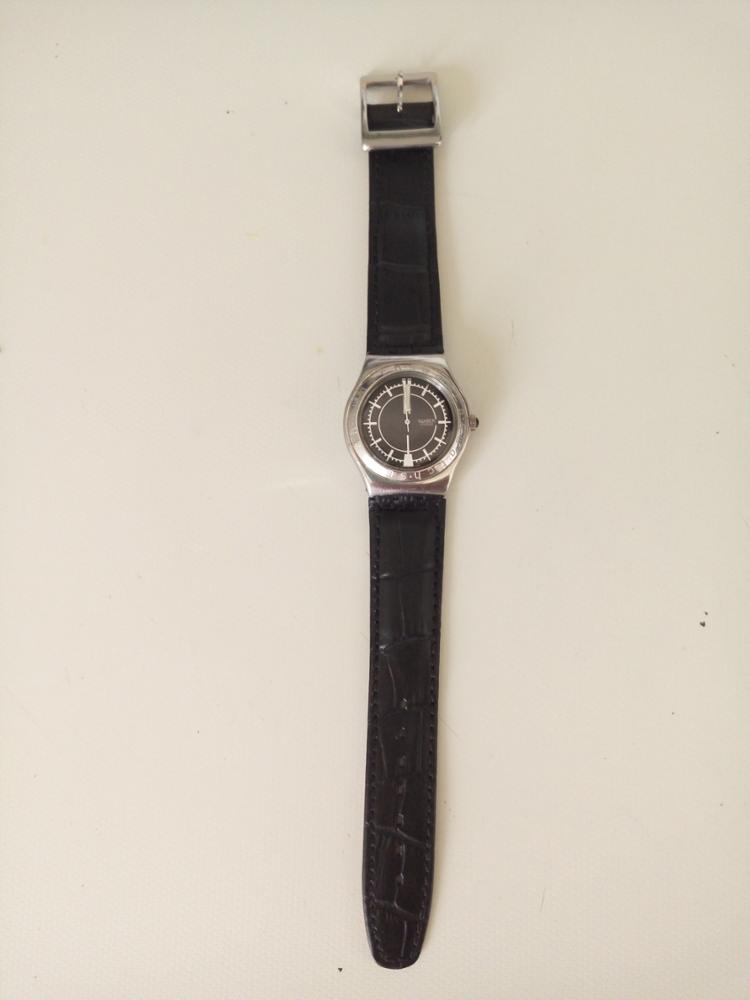 High Quality Luxury Black Brown 17mm 19mm Waterproof Genuine Leather Watch Strap Band For Swatch Alligator Pattern Leather Belt