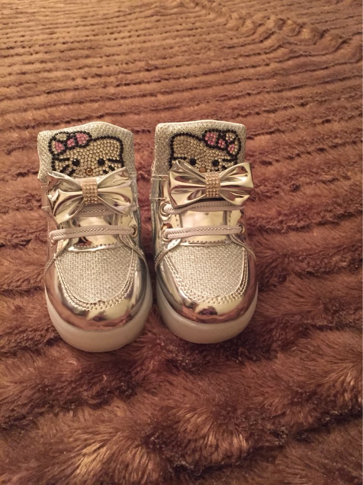 cute cartoon lightning baby shoes hello kitty flash solid shoes for 9M-6yrs baby newborn infantil outdoor causal shoes hot sale