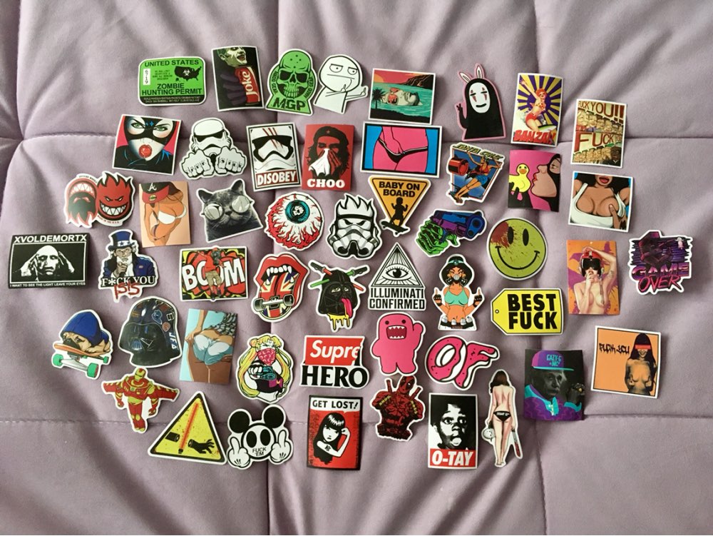 50 car styling funny cool sticker bomb waterproof graffiti Doodle sticker skateboard decal toy sticker hellaflush