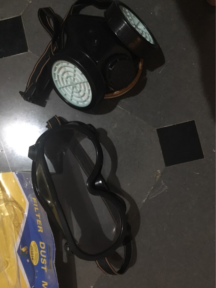 New Protection Filter Dual Gas Mask Chemical Gas Anti Dust Paint Respirator Face Mask with Goggles Industrial Safety Wholesale