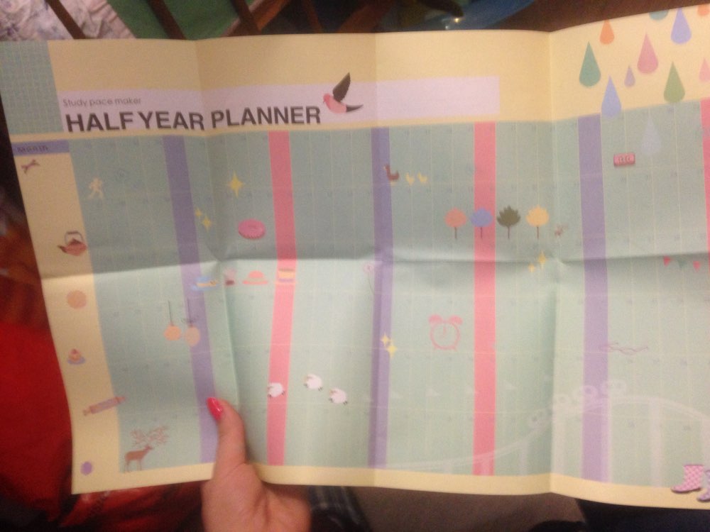 Half Year Planner Notebook Big Size Learning Working Plan Table For Kids School Supplies Korean Stationery Free Shipping 341