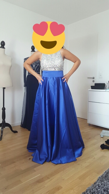 Vestido Longo Royal Blue Long Evening Dress 2016 Crystal Top Vintage Prom Dresses Robe De Soiree Fast Shipping With Pocket