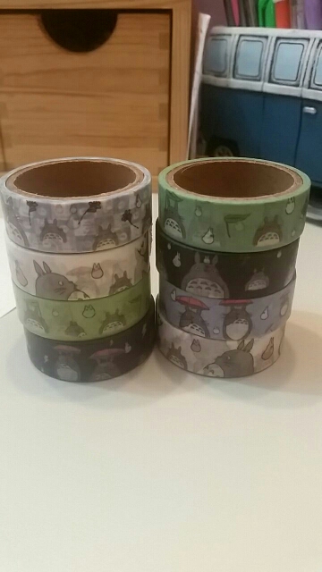 8 pcs/Lot cute Totoro paper tapes 1.5cm*5m washi tape Japanese Masking deco adhesive stickers Stationery school supplies 6889