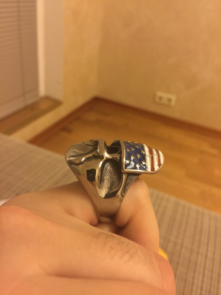 BEIER American Flag Stainless Steel Skull Ring for Man Personality Biker Jewelry Wholesale Factory Price BR8-283