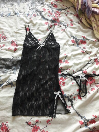 Women Lace Lingerie Dress Nightwear Underwear Babydoll Sleepwear G-string Mini Dress 6475