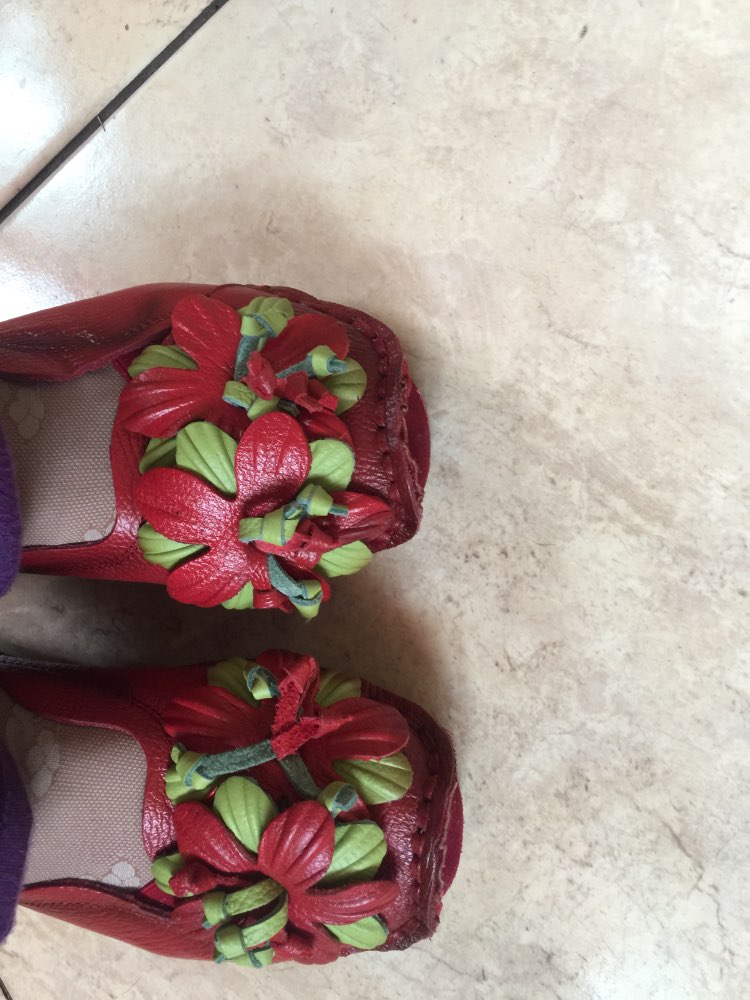 Loafers Woman Super Soft PU Leather Flats Anti-Slippy Flowers Bright Color Shoes Pregnant Woman Vintage Women's Shoes XWD3284