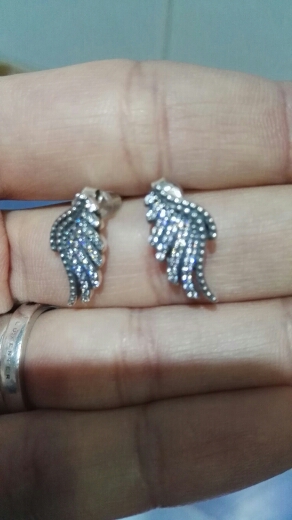 BAMOER Authentic 100% 925 Sterling Silver Majestic Feathers Phoenix-Wing Stud Earrings With White Clear CZ PAS426