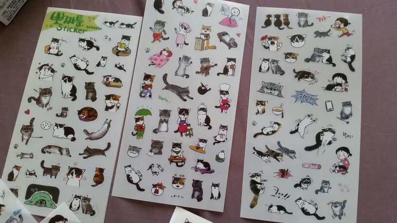 6 pieces /lot Super Cute Cat PVC Stickers For DIY Albums Diary Decoration Cartoon Scrapbooking Kawaii School Office Stationery