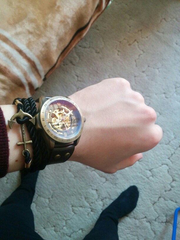 Hot Sale Antique Automatic Skeleton Mechanical Watch Men Bronze Steampunk Retro Leather Analog Wrist Watches Horloges Mannen