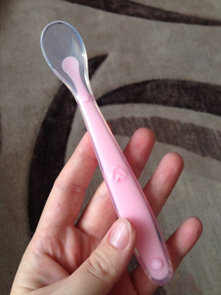 New Clear Soft Safe Non-toxic Silicone Gel Baby Kids Child Feeding Spoon Smile Face Handle Flatware Tableware 5 colors