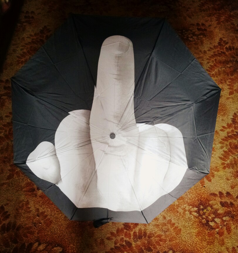 Free Shipping Cool Middle Finger Umbrella Rain Women Parasol men Umbrella  AS Gifts Windproof Folding guarda chuva Umbrellas